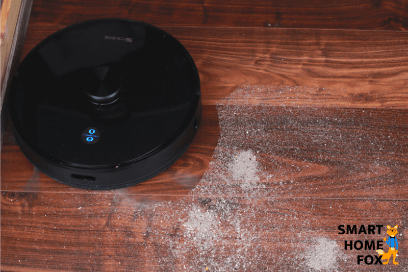 Proscenic M7 Pro during the sand suction review on laminate